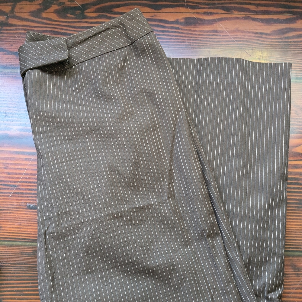 Classic Brown Pinstripe Women's Dress Pants